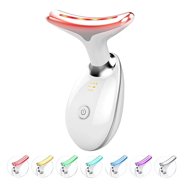 Radiance Lift Device: white handheld face and neck beauty tool with red LED light.