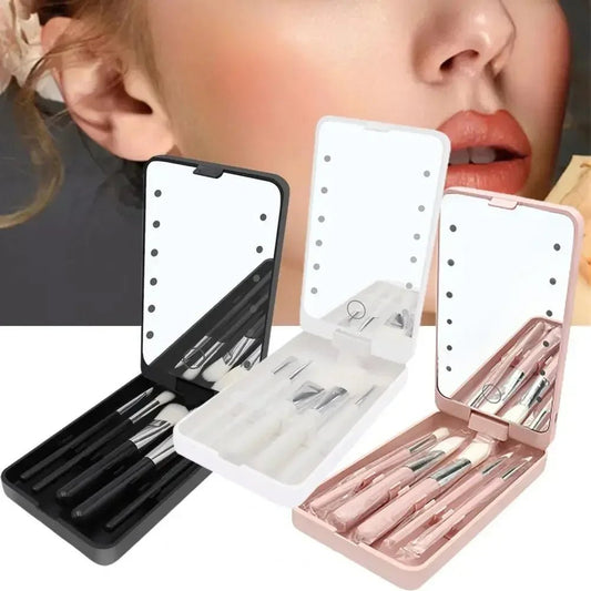 GlowKit™ 5 - in - 1 Lighted Travel Makeup Mirror – from Trendora