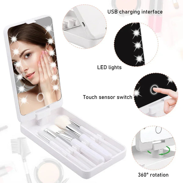 GlowKit™ 5-in-1 Lighted Travel Makeup Mirror
