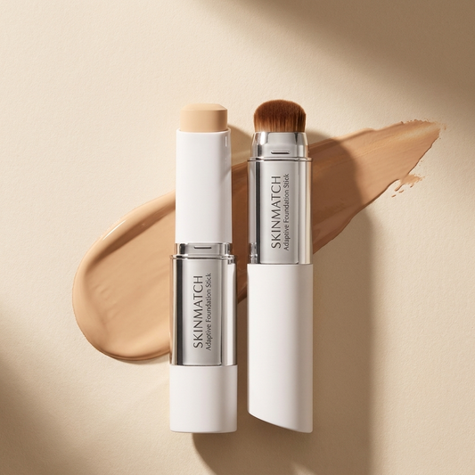 SkinMatch Foundation Stick with built-in blending brush for natural-looking coverage